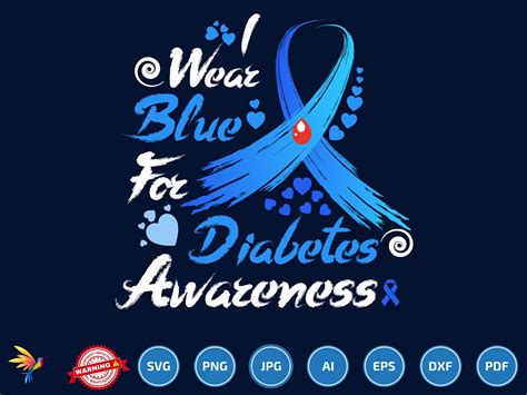 I Wear Blue Diabetes Awareness Svg Diabetes Support Shirt Etsy