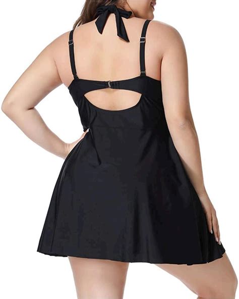 lalagen womens halter swimdress plus size two piece black size x large vfwf ebay
