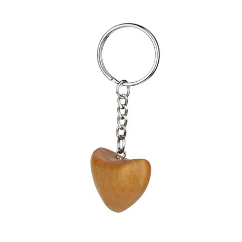 Artits Custom 3d Heart Shape Wood Engraved Keychain Wholesale Wood