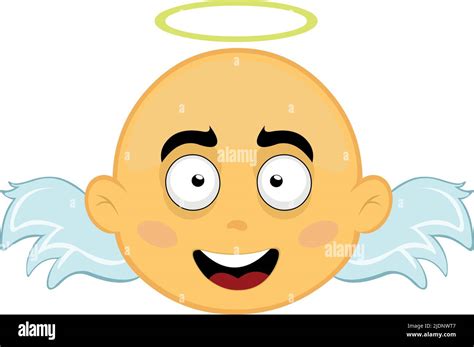Vector Illustration Of The Face Of A Yellow Cartoon Angel Stock Vector
