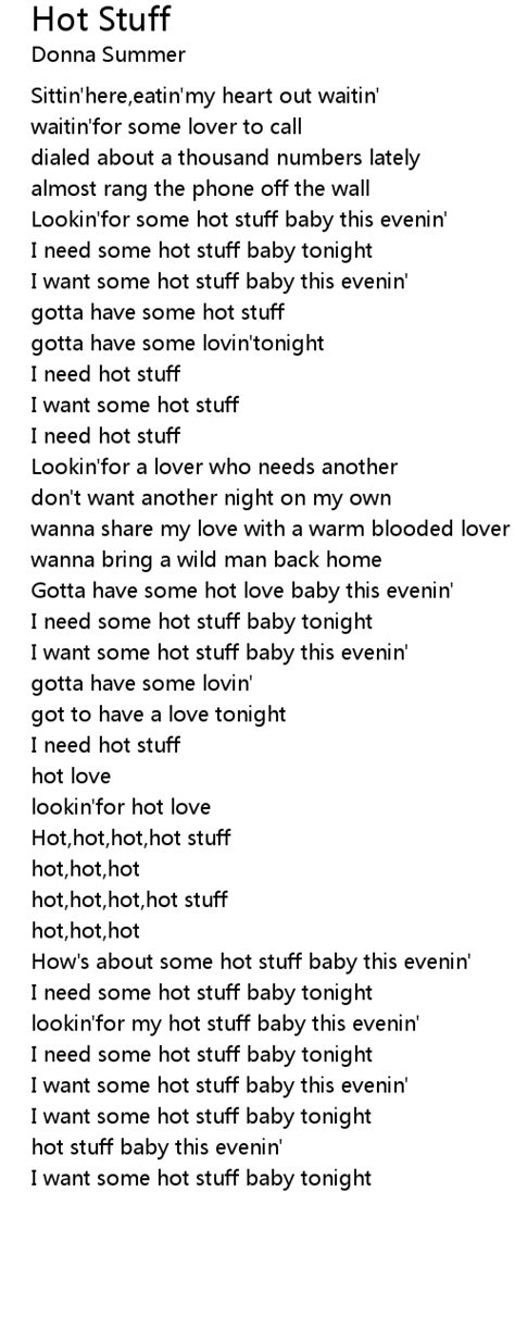 Hot Stuff Lyrics Follow Lyrics