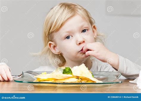 Girl Eating Quesadilla Stock Photo Image Of Inside Blond 23868014