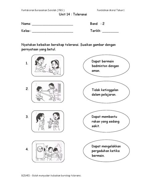 Patuh kepada ajaran agama selamat menonton! Insrument / PBS Kssr pendidikan moral Tahun 1 Toleransi Band 2