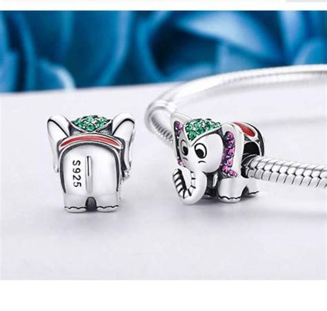 925 Sterling Silver Fit Pandora Bracelet Lucky Elephant Animal Etsy