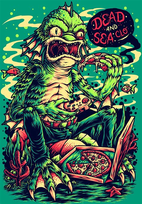 Creature Of The Black Lagoon On Behance Psychedelic Art