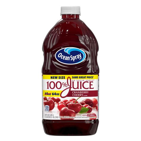 Ocean Spray 100 Juice Cranberry Cherry Flavor 64 Fl Oz