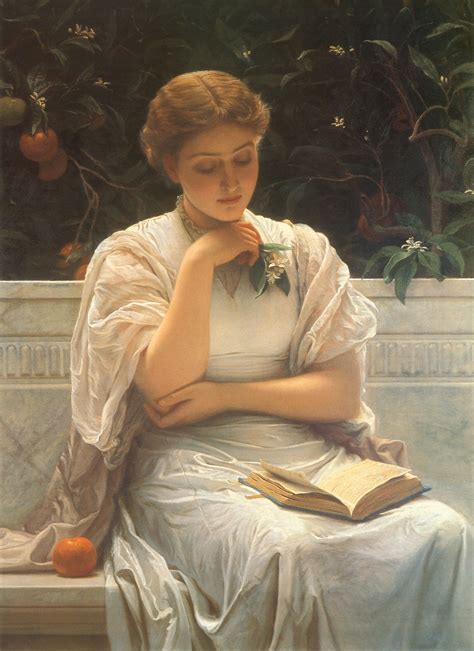Victorian Art Beautiful Pic Of A Girl Looking At A Book With Nature