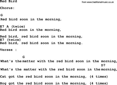 Top 1000 Folk And Old Time Songs Collection Red Bird Lyrics With