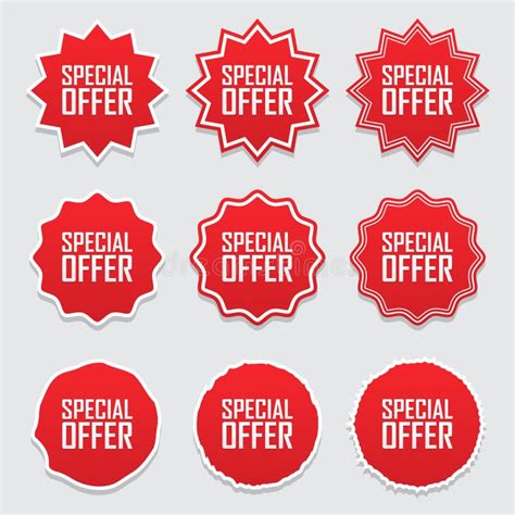 Collection Symbols Tag Special Offer Vector Illustration Stock