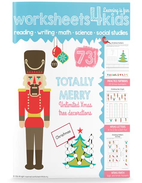 There are find alphabet practice , dot to dot practice, color to numbers practice , cut and paste activity sheets, how many activity sheets on … Totally Merry - Christmas Worksheets | Worksheets4Kids.org