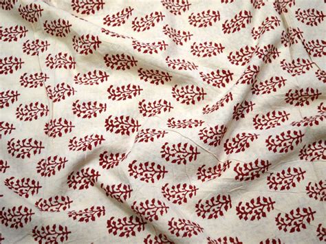 Block Printed Cotton Fabric By The Yard Soft Cotton Summer Dress Fabric