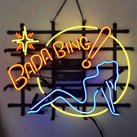 Bada Bing Sexy Girl Neon Light Sign Custom Handmade Real Glass Tube