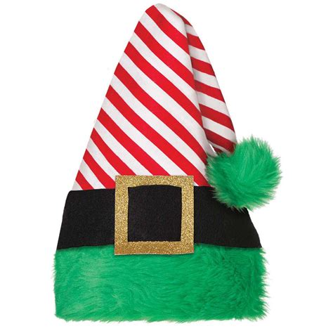 Amscan 15 In X 11 In Elf Striped Christmas Hat 2 Pack 397752 The