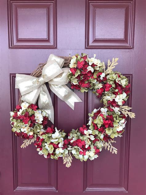 Christmas Wreath For Front Door In Mixed Colors Door Decor Etsy Christmas Wreaths For Front