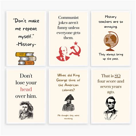 History Posters Set Of Printables Funny History Posters Middle School
