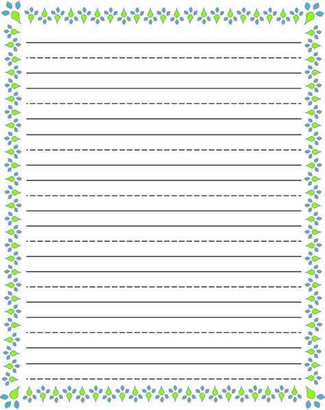 9 Best Printable Lined Paper With Borders Printableecom 7 Best Dog