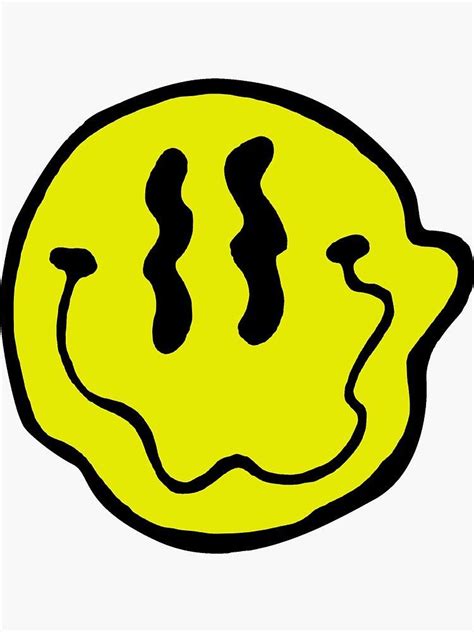 Trippy Smiley Face Sticker By Dkhr Redbubble 465489311486870093