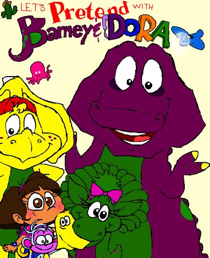 Lets Pretend With Barney And Dora Cover By Purpledino100 On Deviantart