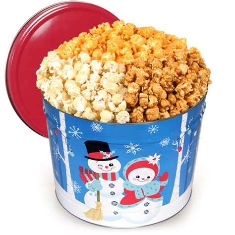 Snowman Popcorn Tin By