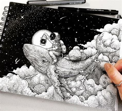 Ink Drawings Mostly In Space Space Drawings Ink Illustrations Art