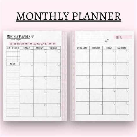 Daily Weekly Monthly Planner Printable Classic Hp Digital Big Etsy