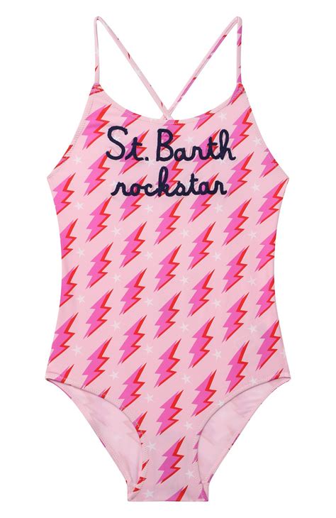 Слитный купальник Mc2 Saint Barth детского розового цвета — купить в