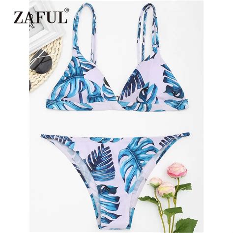 Zaful New Bikini String Leaves Print Micro Bikini Set Hot Sex Picture