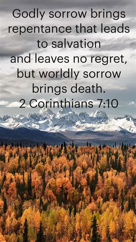 Godly Sorrow Brings Repentance That Leads To Salvation And Leaves No