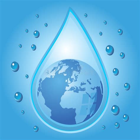 Globe Inside Water Drop Stock Vector Illustration Of Droplets 8534881