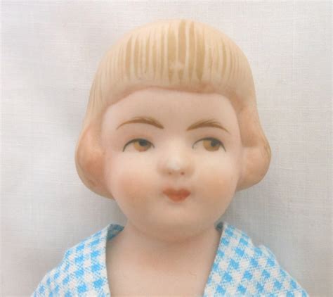 Vintage Japanese All Bisque Doll With Bobbed Hairstyle From Joan