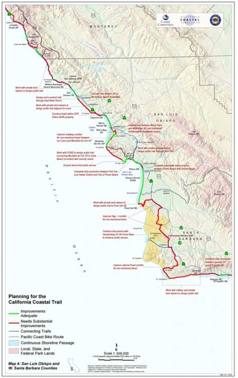 California Coastal Trail California Hiking Trails Map Printable Maps