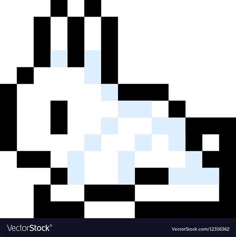 Pixelated Bunny 8 Bit Pixel Art Isolated Vector Image