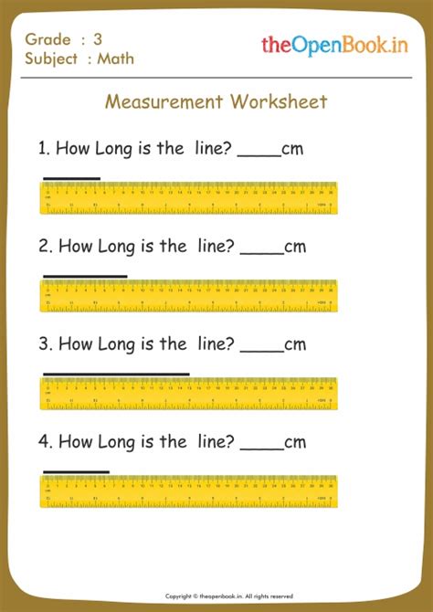 Measuring Worksheet 3 Answers