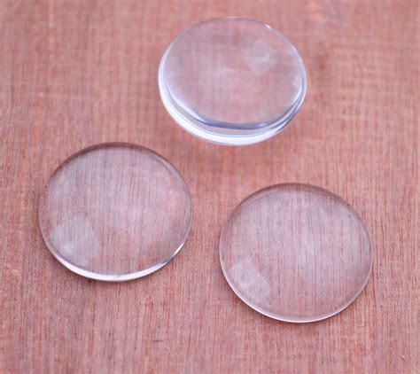 50pcs 20mm Round Clear Glass Domed Cabochons For Making Photo Etsy