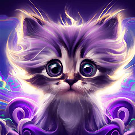 Elokitty Purple Cutest Kitten Fine Art · Creative Fabrica