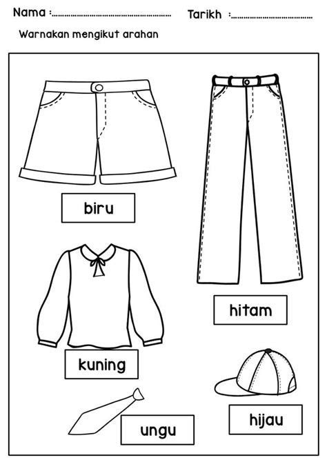 Gambar Lembaran Kerja Mewarna Prasekolah Kertas Lukisan Lembaran