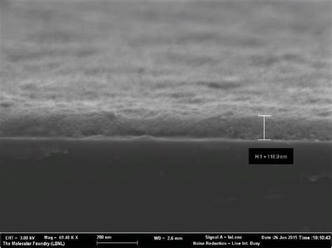 Scanning Electron Microscope Sem Image Showing Average Film Thickness