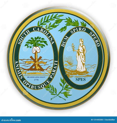 Badge Us State Seal South Carolina 3d Illustration Stock Illustration