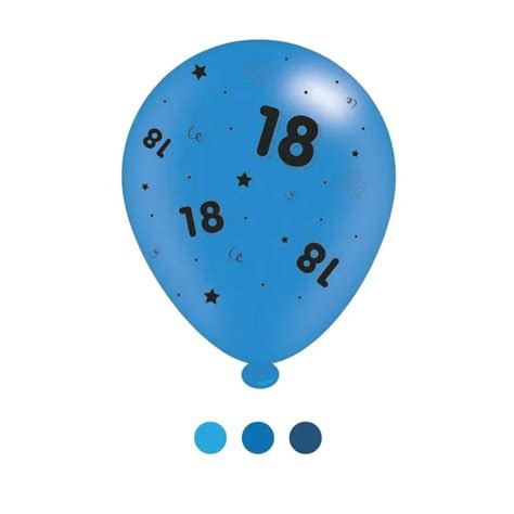 Blue Age 18 Assorted 10 Latex Balloons 8pk