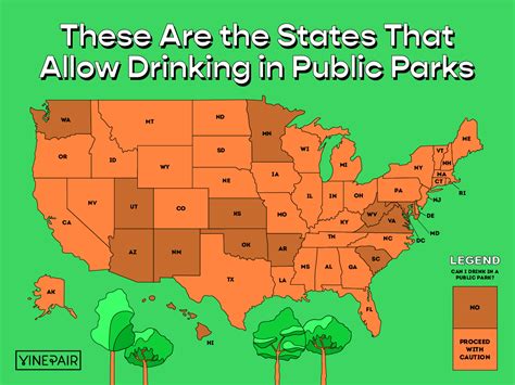 these are the states that allow drinking in public parks [map] vinepair