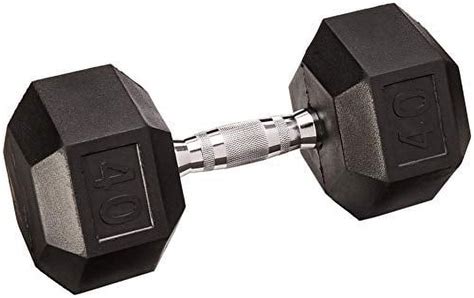 Yes4all 35 Lbs Rubber Coated Hex Dumbbell Single