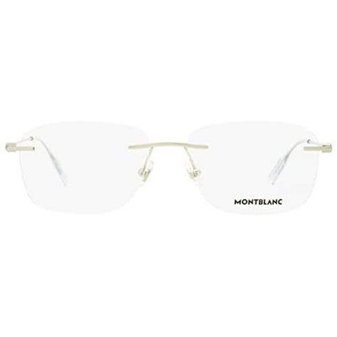 Montblanc Rimless Eyeglasses Mb0075o 003 Silvertransparent 56mm 0075