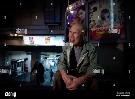 Porn Star Shigeo Tokuda Poses For A Photo Outside A Small Cinema In Tokyo Japan Stock