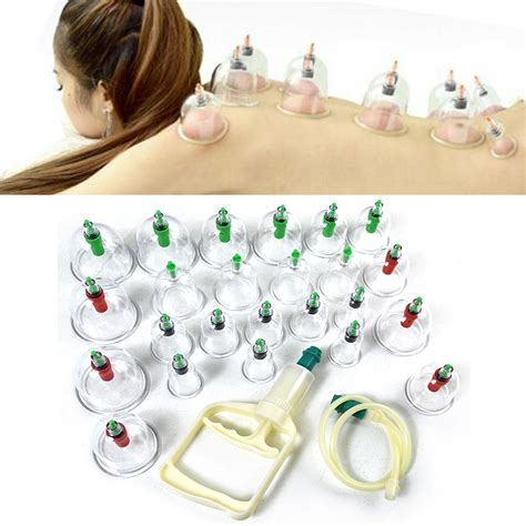 24 Cupsset Medical Chinese Vacuum Cupping Body Massage Therapy Healthy