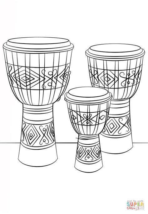 Djembe Drums Coloring Page Free Printable Coloring Pages