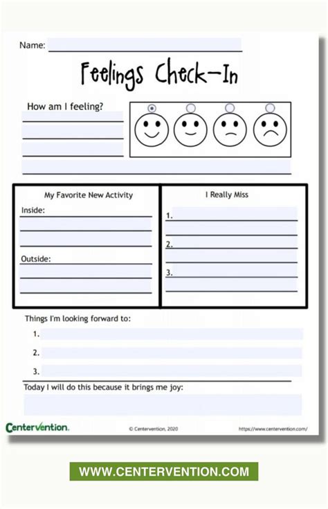 Emotional Check In Worksheet Social Emotional Learning Activities