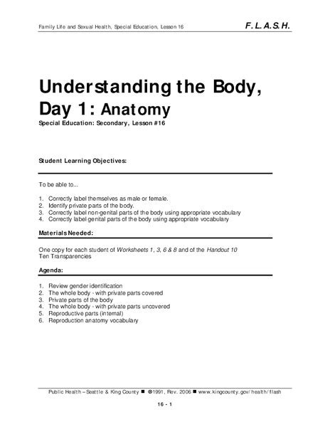 Understanding The Body Day 1 Anatomy Lesson Plan For 9th 12th Grade