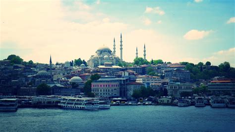 White Blue Mosque Istanbul City Cityscape Istanbul Sea Hd