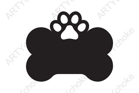 Dog Bone Paw Name Tag Svg File Graphic By Artychokedesign · Creative