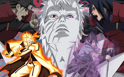 Anime Naruto Shippuuden Uzumaki Naruto Uchiha Madara Uchiha Sasuke